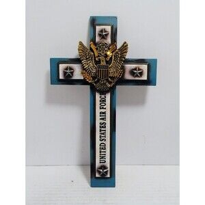 UNITED STATES AIR FORCE USA 12” GOLD EAGLE DECORATIVE WESTERN CROSS